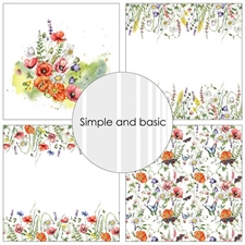 Simple and Basic Design Papers - Summer Meadow 15x15 cm (lille)