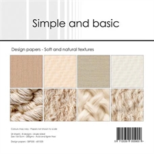 Simple and Basic Design Papers - Soft and Natural Textures 15x15 cm (lille)