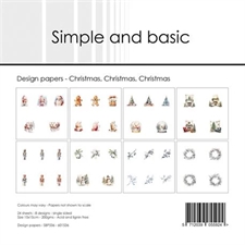 Simple and Basic Design Papers - Christmas, Christmas, Christmas 15x15 cm (lille)