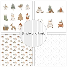 Simple and Basic Design Papers - Kids Christmas 15x15 cm (lille)