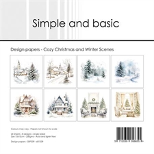 Simple and Basic Design Papers - Cozy Christmas and Winter Scenes 15x15 cm (lille)