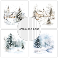 Simple and Basic Design Papers - Cozy Christmas and Winter Scenes 15x15 cm (lille)