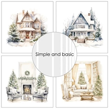 Simple and Basic Design Papers - Cozy Christmas and Winter Scenes 15x15 cm (lille)