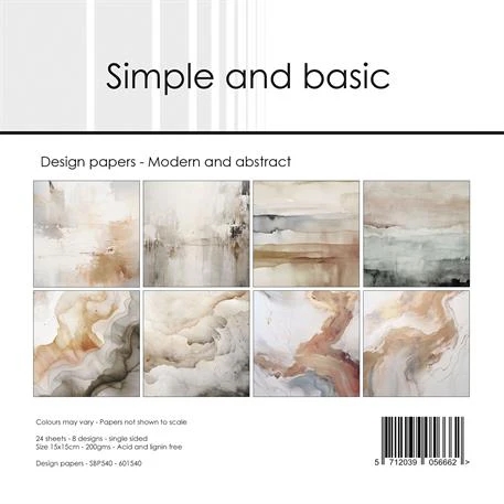 Simple and Basic Design Papers - Modern and Abstract 15x15 cm (lille)