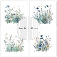 Simple and Basic Design Papers - Blue Meadows 15x15 cm (lille)