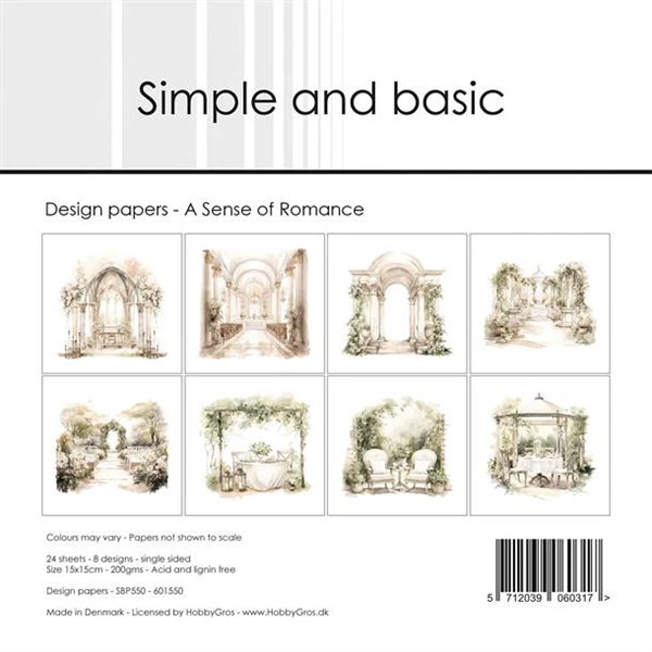 Simple and Basic Design Papers - A Sense of Romance 15x15 cm (lille)
