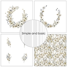 Simple and Basic Design Papers - Winterflowers 15x15 cm (lille)