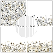 Simple and Basic Design Papers - Winterflowers 15x15 cm (lille)
