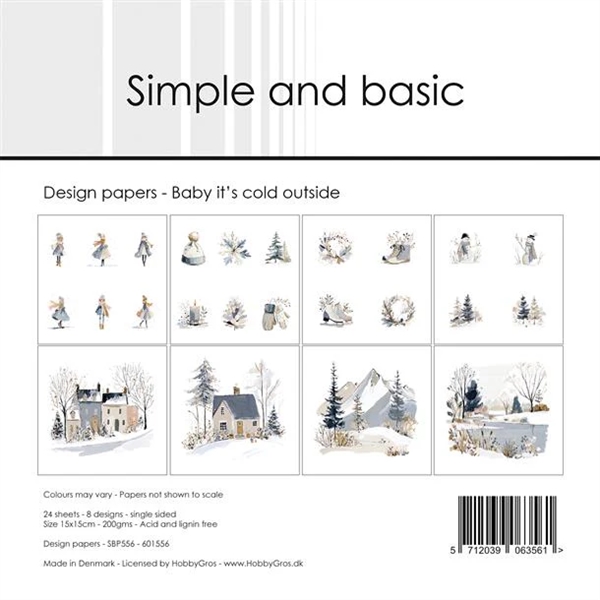 Simple and Basic Design Papers - Baby it\'s Cold Outside 15x15 cm (lille)