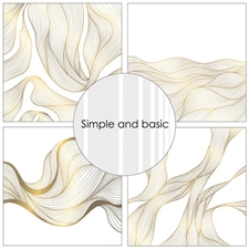Simple and Basic Design Papers - Golden Waves 15x15 cm (lille)