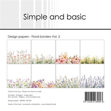 Simple and Basic Design Papers - Floral Borders Vol. 2 15x15 cm (lille)