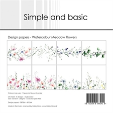 Simple and Basic Design Papers - Watercolour Meadow Flowers (lille)