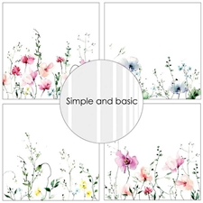 Simple and Basic Design Papers - Watercolour Meadow Flowers (lille)