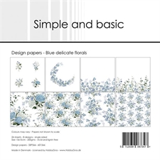 Simple and Basic Design Papers - Blue Delicate Florals (lille)