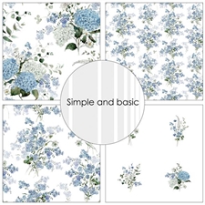 Simple and Basic Design Papers - Blue Delicate Florals (lille)