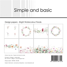 Simple and Basic Design Papers - Bright Watercolour Florals (lille)