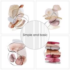 Simple and Basic Design Papers - Organic Shapes 15x15 cm (lille)