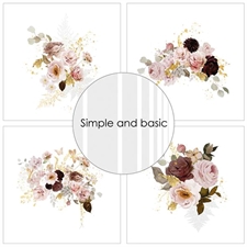 Simple and Basic Design Papers - Autumn Flowers 15x15 cm (lille)