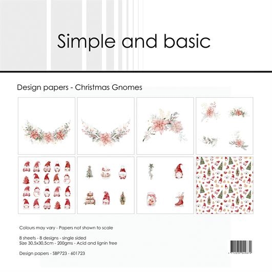 Simple and Basic Design Papers - Christmas Gnomes 30,5x30,5 cm (stor)