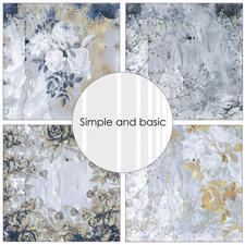 Simple and Basic Design Papers - Roses are... Frozen Blue and Gold 30,5x30,5 cm (stor)