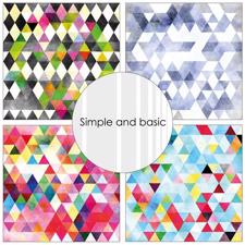 Simple and Basic Design Papers - Watercolour Triangles 15x15 cm (lille)