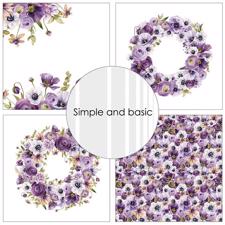 Simple and Basic Design Papers - Purple Floral Mood 15x15 cm (lille)