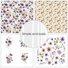 Simple and Basic Design Papers - Purple Floral Mood 15x15 cm (lille)