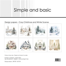 Simple and Basic Design Papers - Cozy Christmas and Winter Scenes 30,5x30,5 cm (stor)