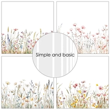Simple and Basic Design Papers - Floral Borders 30,5x30,5 cm (stor)
