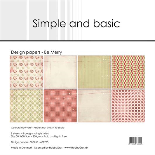 Simple and Basic Design Papers - Be Merry 30,5x30,5 cm (stor)