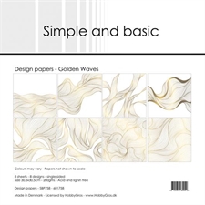 Simple and Basic Design Papers - Golden Waves 30,5x30,5 cm (stor)