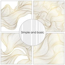 Simple and Basic Design Papers - Golden Waves 30,5x30,5 cm (stor)