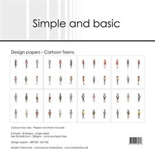 Simple and Basic Design Papers - Cartoon Teens 30,5x30,5 cm (stor)