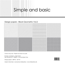 Simple and Basic Design Papers - Black Geometric Vol. 2 30,5x30,5 cm (stor)