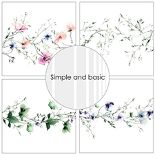 Simple and Basic Design Papers - Watercolour Meadow Flowers 30,5x30,5 cm (stor)