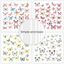 Simple and Basic Design Papers - Beautiful Butterflies 30,5x30,5 cm (stor)