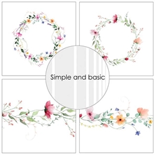 Simple and Basic Design Papers - Bright Watercolour Florals 30,5x30,5 cm (stor)