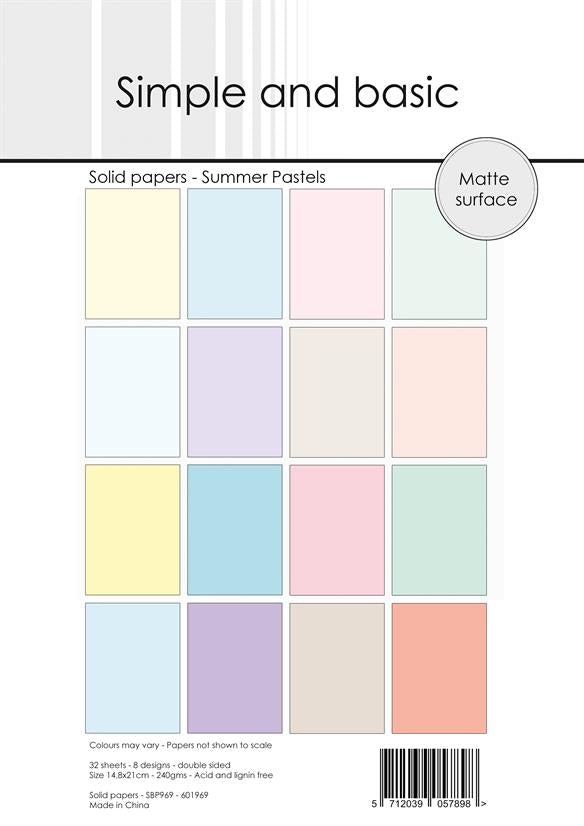 Simple and Basic Solid Papers A5 - Summer Pastels