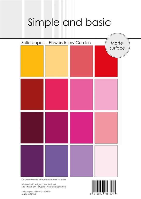 Simple and Basic Solid Papers A5 - Flower in my Garden