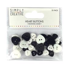 Simply Creative Heart Buttons - Monochrome
