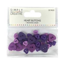 Simply Creative Heart Buttons - Purple