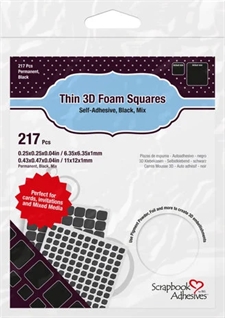 Scrapbook Adhesives Foam Squares Mix - Black THIN