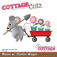 Cottage Cutz  Die - Mouse w. Garden Wagon
