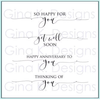 Gina K Design Clear Stamps - Scripty Sayings 2
