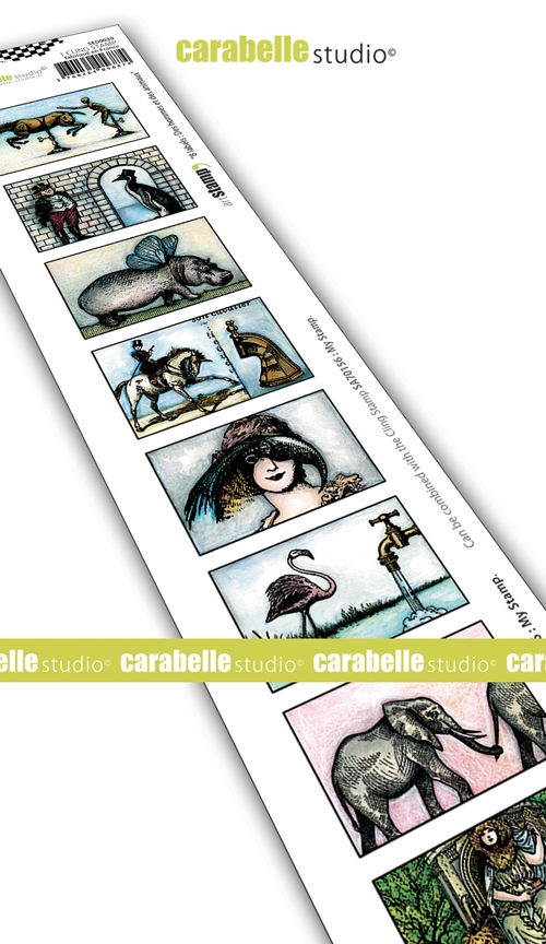 Carabelle Studio Cling Stamp Edge - 8 Labels: Des Hommes et Des Animaux