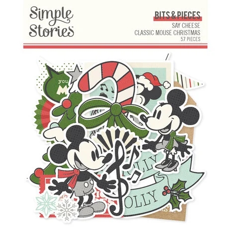 Simple Stories Die Cuts - Bits & Pieces / Say Cheese Classic Mouse CHRISTMAS (57 pieces)
