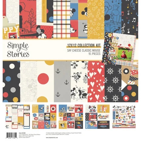 Simple Stories Paper Pack 12x12" Collection - Say Cheese Classic Mouse