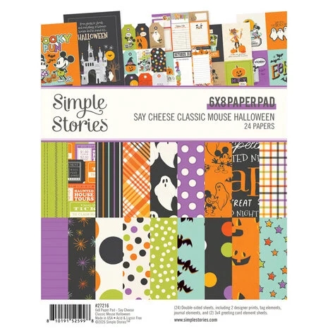 Simple Stories Paper Pad 6x8" - Say Cheese Classic Mouse HALLOWEEN