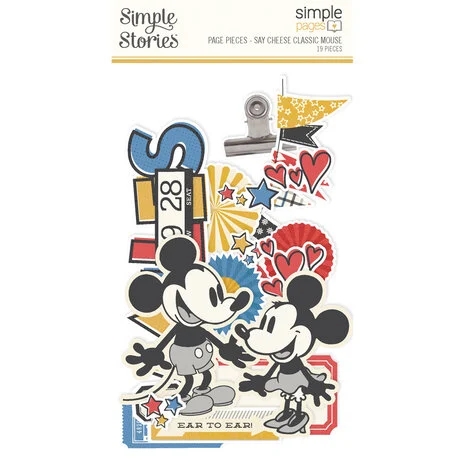 Simple Stories Simple Page Pieces - Say Cheese Classic Mouse (19 pieces)