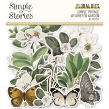 Simple Stories Die Cuts - Floral Bits / Simple Vintage Weathered Garden